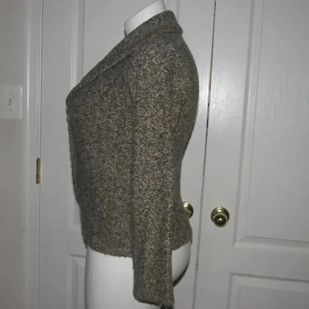 CABI Shawl Collar Knit Button Front Brown Tan Cardigan Style #340 Jacket Size M - Picture 3 of 7